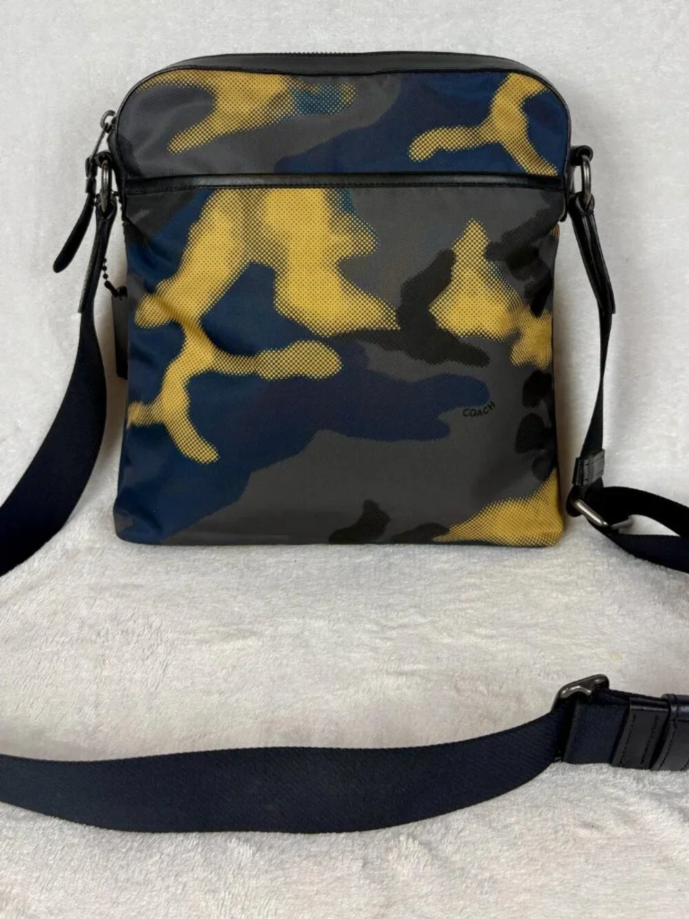Coach Halftone Camouflage Pattern Messenger Bag in Nylon/Leather